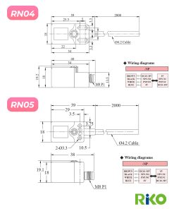 Kích thước - Cảm biến tiệm cận cảm ứng dạng hình chữ nhật (Rectangular Inductive Sensor) - Lộc Phát Autotech